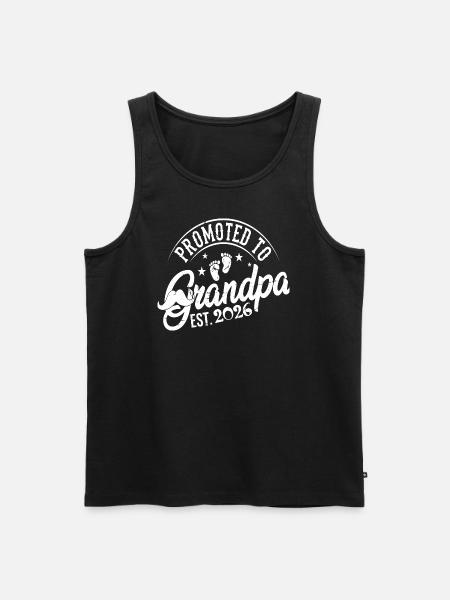 Forfremmet til bedstefar 2026 Kommende bedstefar - Herre Premium økologisk tanktop - sort