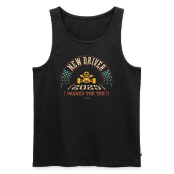 New Driver 2025 – I Passed The Test! (4C) - Men's Premium Organic Tank Top - black - Front - AI Model Male 178 light (178cm)