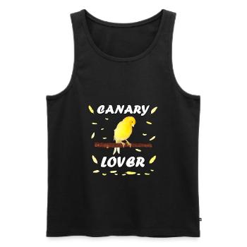 yellow canary friend bird with feathers - Men's Premium Organic Tank Top - black - Front - AI Model Male 178 light (178cm)