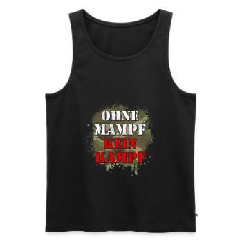 ohne Mampf kein Kampf Ohne Essen keine Leistung - Männer Premium Bio Tank Top - Schwarz - Vorne - AI Model Male 178 light (178cm)