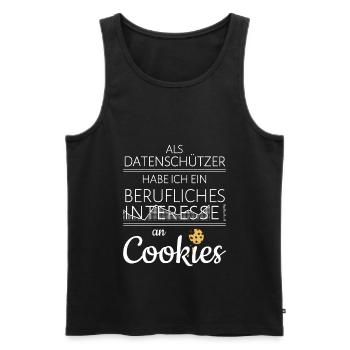 Lustig Datenschützer berufliche Cookies - Männer Premium Bio Tank Top - Schwarz - Vorne - AI Model Male 178 light (178cm)