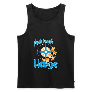 Hooge Urlaub Nordsee Insel mit Muscheln am Strand - Männer Premium Bio Tank Top - Schwarz - Vorne - AI Model Male 178 light (178cm)
