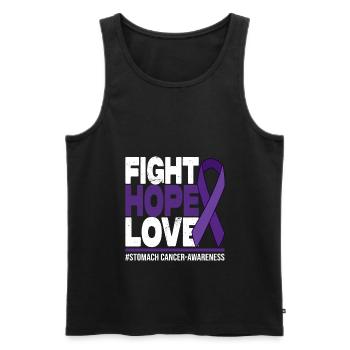 Fight Hope Love - Stomach Cancer Awareness - Männer Premium Bio Tank Top - Schwarz - Vorne - Michal (187cm)