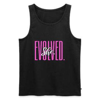 She Evolved Feminist - Männer Premium Bio Tank Top - Schwarz - Vorne - AI Model Male 178 light (178cm)