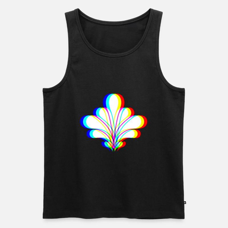 EDM - Blume - Glitch Rave Style - Männer Premium Bio Tank Top - Schwarz