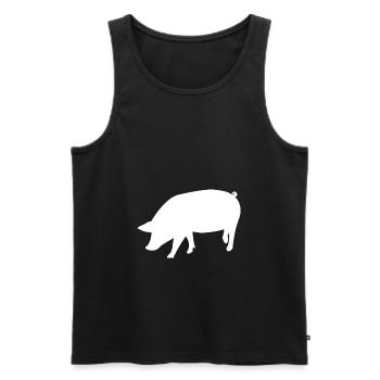Porc - Débardeur bio Premium Homme - noir - Devant - Michal (187cm)