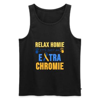 Down syndrome de chemise chromosome cadeau - Débardeur bio Premium Homme - noir - Devant - AI Model Male 178 light (178cm)