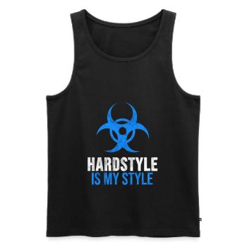 Hardstyle Shirt Hard Style Festival Raver Gift - Men's Premium Organic Tank Top - black - Front - AI Model Male 178 light (178cm)