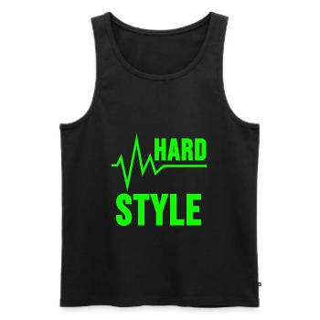 Hardstyle Shirt Hard Style Festival Raver Gift - Men's Premium Organic Tank Top - black - Front - AI Model Male 178 light (178cm)