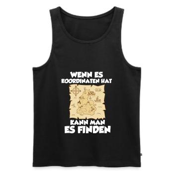 Geocaching Shirt Geocacher Gps Geocache Geschenk - Männer Premium Bio Tank Top - Schwarz - Vorne - Michal (187cm)