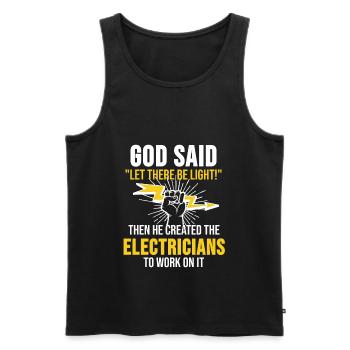 Elektriker Elektrotechnik Gott Geschenk - Männer Premium Bio Tank Top - Schwarz - Vorne - Michal (187cm)
