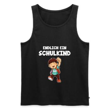 Schulanfang Schulbeginn Schulänfänger Geschenk - Männer Premium Bio Tank Top - Schwarz - Vorne - Michal (187cm)