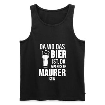 Maurer Mauer Beer Craftsman Drink Gift - Men's Premium Organic Tank Top - black - Front - Michal (187cm)