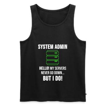 System Admin Administrator Server Gift - Men's Premium Organic Tank Top - black - Front - AI Model Male 178 light (178cm)