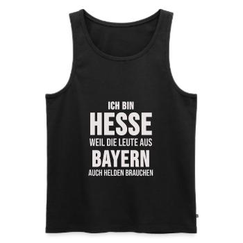 Hessen Frankfurt am Main Hessisch Dialekt Geschenk - Männer Premium Bio Tank Top - Schwarz - Vorne - Michal (187cm)