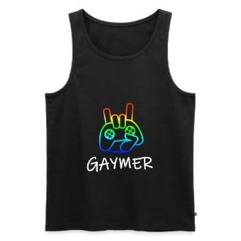 Gamer Gay Pride LGBT Gaming Sweet Gift - Débardeur bio Premium Homme - noir - Devant - Michal (187cm)