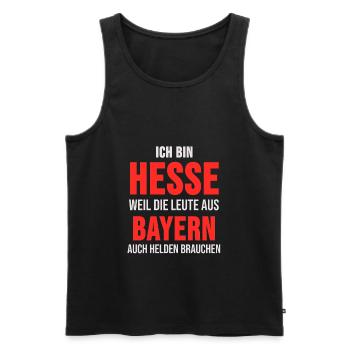 Hessen Hessisch Wiesbaden Dialekt Geschenk - Männer Premium Bio Tank Top - Schwarz - Vorne - Michal (187cm)