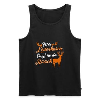 Mei Lederhosen Bavaria Dialect Gift - Men's Premium Organic Tank Top - black - Front - Michal (187cm)