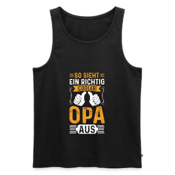 So Sieht Ein Richtig Cooler Opa Aus Geschenk - Männer Premium Bio Tank Top - Schwarz - Vorne - AI Model Male 178 light (178cm)