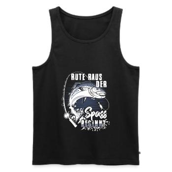 Rute Raus Der Spass Beginnt Angler Fische Geschenk - Männer Premium Bio Tank Top - Schwarz - Vorne - Michal (187cm)