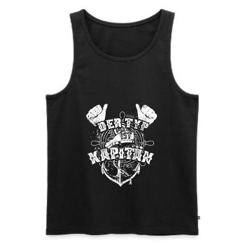 Der Typ Ist Kapitän Bootsführerschein Geschenk - Männer Premium Bio Tank Top - Schwarz - Vorne - Michal (187cm)