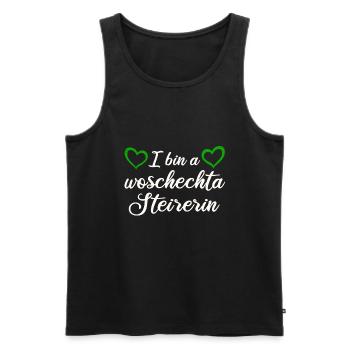 Steirerin Steier Steiermark Madl Spruch Geschenk - Männer Premium Bio Tank Top - Schwarz - Vorne - Michal (187cm)