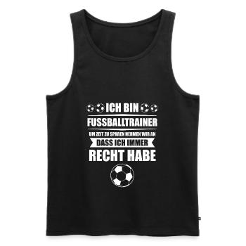 Fussballtrainer Fussball Coach Lustig Geschenk - Männer Premium Bio Tank Top - Schwarz - Vorne - Michal (187cm)