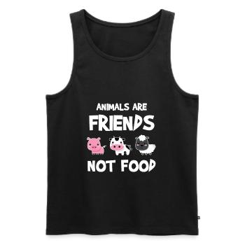 Animals Are Friends Not Food Veganer Geschenk - Männer Premium Bio Tank Top - Schwarz - Vorne - Michal (187cm)
