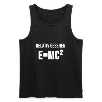 E mc2 Physik Phyiker Wissenschaft Spruch Geschenk - Männer Premium Bio Tank Top - Schwarz - Vorne - Michal (187cm)