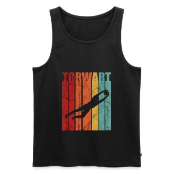 Fußball Torwart Torhüter Tormann Retro Geschenk - Männer Premium Bio Tank Top - Schwarz - Vorne - Michal (187cm)