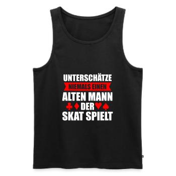 Skat Spielen Ass Karte Skatspieler Geschenk - Männer Premium Bio Tank Top - Schwarz - Vorne - Michal (187cm)