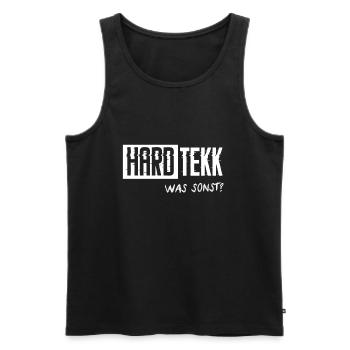 Hard Tekk Hardtekk Techno Tekkno Rave Gift - Men's Premium Organic Tank Top - black - Front - AI Model Male 178 light (178cm)