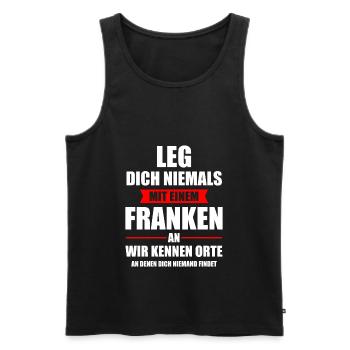 Franke Franken Fränkisch Dialekt Lustig Geschenk - Männer Premium Bio Tank Top - Schwarz - Vorne - Michal (187cm)