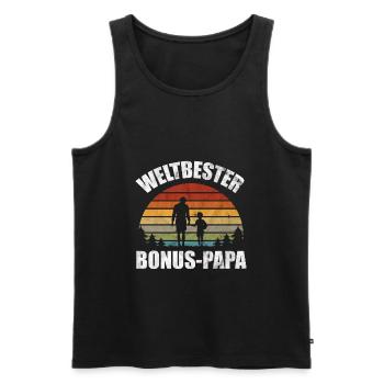 Bonus Papa Stiefvater Bonuspapa Stiefpapa Geschenk - Männer Premium Bio Tank Top - Schwarz - Vorne - Michal (187cm)