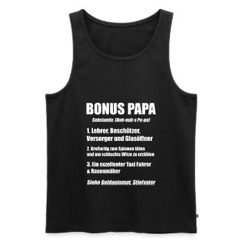 Bonus Papa Stiefvater Bonuspapa Witzig Geschenk - Männer Premium Bio Tank Top - Schwarz - Vorne - Michal (187cm)