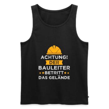 Bauleiter Baustelle Bauarbeiter Bauherr Geschenk - Männer Premium Bio Tank Top - Schwarz - Vorne - Michal (187cm)