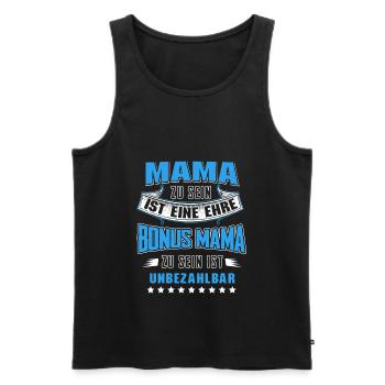 Bonus Mama Bonusmama Stiefmutter Spruch Geschenk - Männer Premium Bio Tank Top - Schwarz - Vorne - AI Model Male 178 light (178cm)