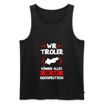 Tirol Tiroler Südtirol Südtiroler Geschenk - Männer Premium Bio Tank Top - Schwarz - Vorne - Michal (187cm)