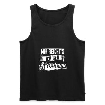 Skifahren Skifahrer Skiurlaub Spruch Geschenk - Männer Premium Bio Tank Top - Schwarz - Vorne - Michal (187cm)
