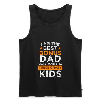 Bonus dad stepfather bonus dad kids gift - Men's Premium Organic Tank Top - black - Front - Michal (187cm)