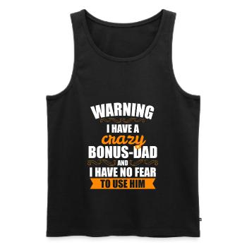 Bonus Papa Stepfather Bonus Papa Funny Gift - Men's Premium Organic Tank Top - black - Front - Michal (187cm)