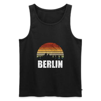 Berlin Berliner Stadt Geschenk - Männer Premium Bio Tank Top - Schwarz - Vorne - Michal (187cm)