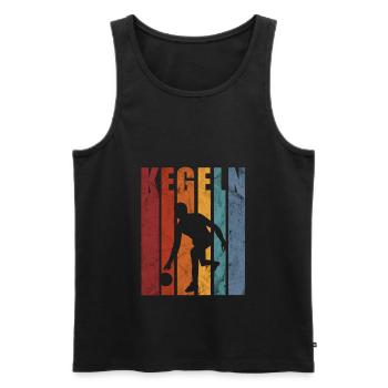 Kegler Kegeln Kegel Geschenk - Männer Premium Bio Tank Top - Schwarz - Vorne - Michal (187cm)