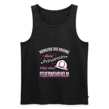 Feuerwehrfrau Berufsfeuerwehr Feuer Geschenk - Männer Premium Bio Tank Top - Schwarz - Vorne - Michal (187cm)