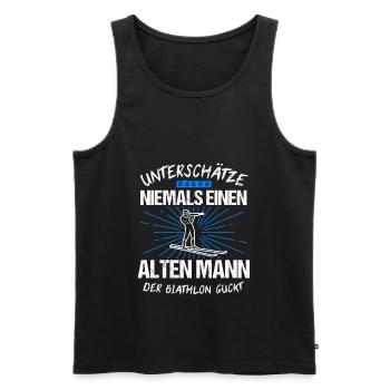 Biathlon Skifahren Ski Langläufer Geschenk - Männer Premium Bio Tank Top - Schwarz - Vorne - Michal (187cm)