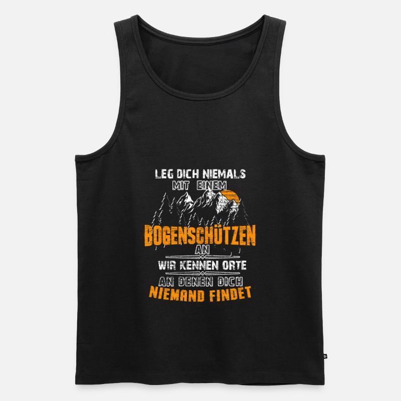 Bogenschießen Bogenschiessen Langbogen Geschenk - Männer Premium Bio Tank Top - Schwarz
