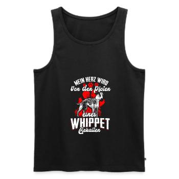 Whippet Hund Hunde Geschenk - Männer Premium Bio Tank Top - Schwarz - Vorne - AI Model Male 178 light (178cm)