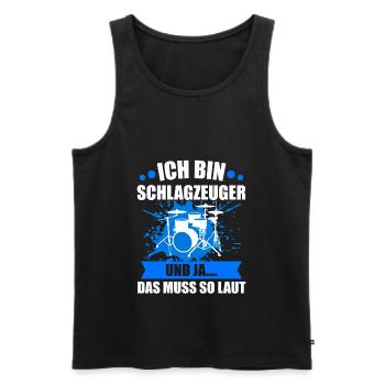 Schlagzeug Drummer Spruch Geschenk - Männer Premium Bio Tank Top - Schwarz - Vorne - AI Model Male 178 light (178cm)