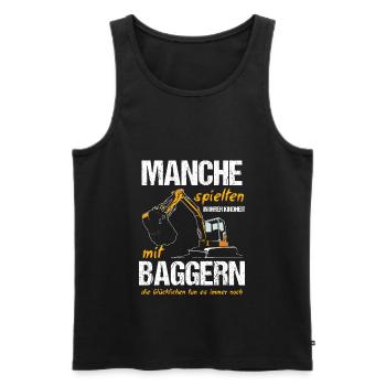 Bagger Baggerfahrer Strassenbau Geschenk - Männer Premium Bio Tank Top - Schwarz - Vorne - Michal (187cm)