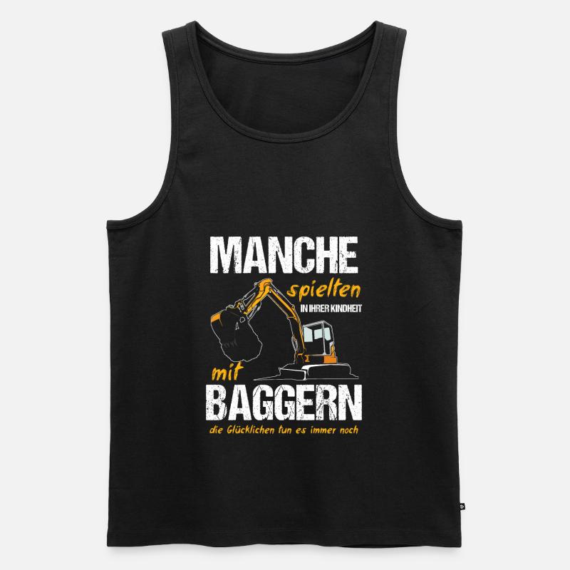 Bagger Baggerfahrer Strassenbau Geschenk - Männer Premium Bio Tank Top - Schwarz